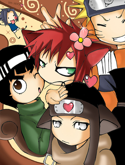 gaara,neji,naruto,sasuke et...lee